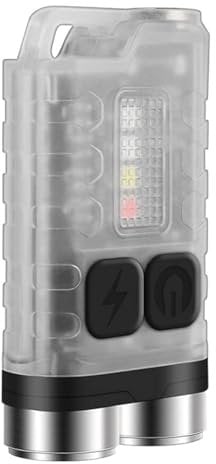 Vortex V3-White EDC Flashlight with Red UV Blue Light Emergency Signals Fluorescent Powerful 900lm Rechargeable Mini Pocket LED Keychain Flashlight 10 Modes USB-Type C IP65 Waterproof Magnetic end