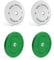 BODY REVOLUTION Olympic Weight Plates for 2 Barbells - Solid Colour Rubber Bumper Plates, Home Gym Equipment for Strength Training Workouts
