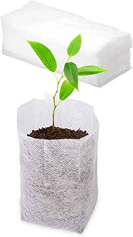 Sachets de plantes biodégradables non tissés 100PCS 14x16 cm Tissu Pot de semis Sacs de plantes Sacs de pépinière de graines Sacs de culture de plantes,Sac de pépinière de plantes non tissées