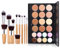 FantasyDay Professionale 20 Colori Coprenza Elevata a Lunga Tenuta Correttore Crema Concealer Palette Contouring Viso Correttori Makeup Gift Set per Hide Occhiaie e Imperfezioni con 11 Pennelli Trucco
