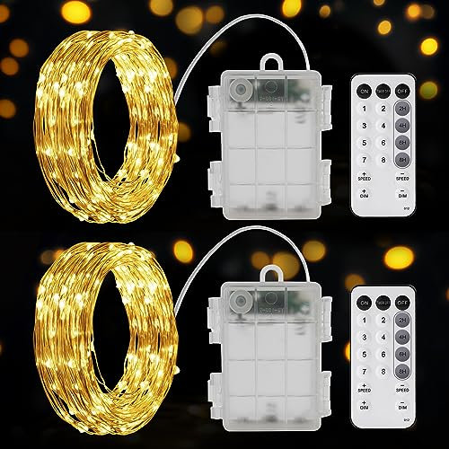 Luci LED a Batteria, 2 x 6M 60LED Lucine LED Decorative 8 modalità con timer Luci Stringa Impermeabile IP65 Esterno Interno Luci LED Stringa per Natale Matrimonio Feste Giardino Stanza