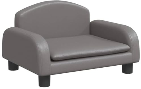 vidaXL Kindersofa, Couch für Kinder, Kindercouch mit runden Kanten, Kindersessel Minisofa Polstersofa Kindermöbel Sofa Kinderzimmer, Grau Kunstleder