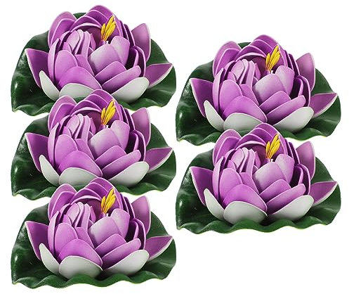 Ipetboom 5st Simulation Lotusblatt Lotus Wasser Schwimmender Schaumlotus Künstlicher Teich Schwimmende Schaumlotusse Seerosenblatt Violett Lotus Blatt Fräulein Gefälschter Schwimmer