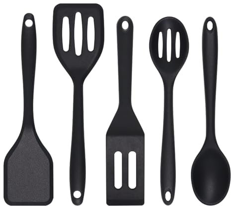 Eolilim Small Silicone Spatulas 5PCS, Mini Turner Easy to Clean, Flexible Small Spatula, Silicone Spatulas for Cooking for Fish, Fried Rice