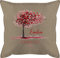 Kissen 50x50 - Lebensbaum Geschenk Geburt I Geschenk Taufe I Taufgeschenk Kommunion I Geburtsdatum Konfirmation - 50 x 50 cm - Beige Natur - personalisiertes kommunionsgeschenk