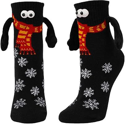 Weihnachtssocken In Der Hand Weihnachts-Händchenhaltende Socken Lustige Weihnachts-Hand-in-Hand-Socken Lustige Weihnachtssocken, Magnetische Handhaltesocken, Atmungsaktiv, Geschenksocken