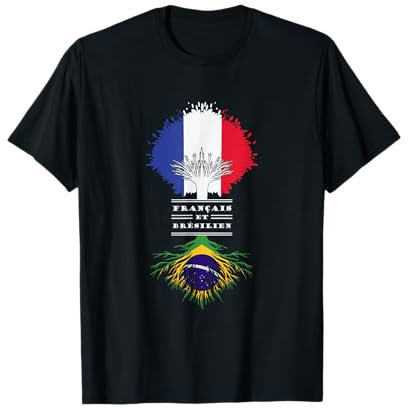 Brésilien Français Drapeau Brésil France T-Shirt