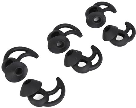 Annadue Silicone Earbud Tips for Bose, 3 Sets Professional Earbuds Replacement Tips Silicone for Sport Earphones, Comfortable Soft S M L Size Silicone Earbuds Tips (Black)