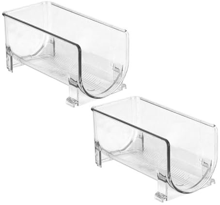 ABOOFAN 2 Pièces casier à vin à tiroir étagère Cave à liqueurs pour la Maison bacs de Rangement Titulaire d'alcool Organisateur de réfrigérateur casier à vin Transparent Biologique Pouvez