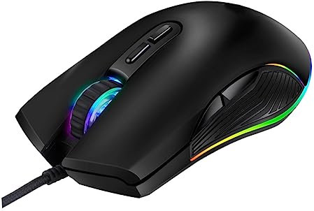 ETHZZLE Ratón Óptico USB para Teclas RGB Ratón para Ordenador y Portátil para Trabajo y Entretenimiento