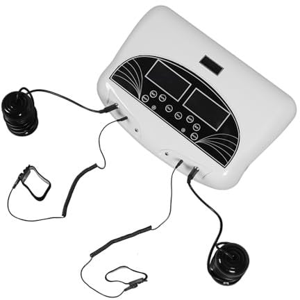 ciciglow Detox-Fußbadmaschine, Ionen-Detox-Fußbadreiniger, Zeitverstellbar, 5 Modi mit 2 Armbändern, 2 Gürteln, Fuß-Detox-Spa für den Heimgebrauch (EU-Stecker 220V)