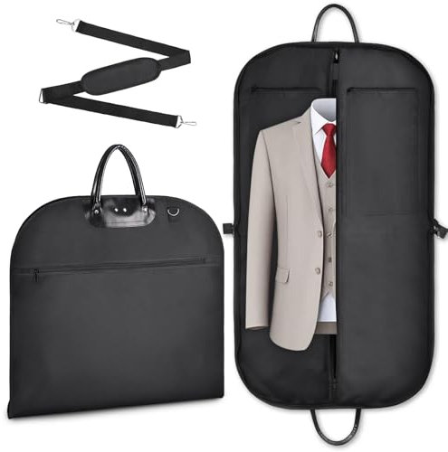 ecooe Porta Abiti da Viaggio 110 x 60cm, Custodia Abiti con Scomparto per Tracolla, Anti-rughe per Borsa per Abiti, Ispessimento per Custodia per Vestiti, per Viaggi d'affari Viaggi Matrimoni Feste