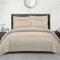 Pamposh Parure de lit double en satin à rayures – Parure de lit en microfibre ultra douce hypoallergénique de qualité hôtelière