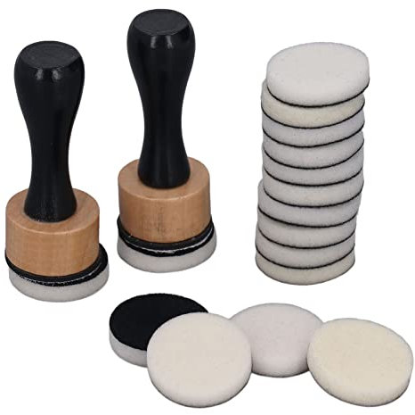 FLEXMAN Ink Paints Mixing Blending Tool, Ink Blower Applicator Tool Sets with 2 Handle 14 Round Sponges, Round Ink Blending Tool for DIY Cardstock Paper Cards
