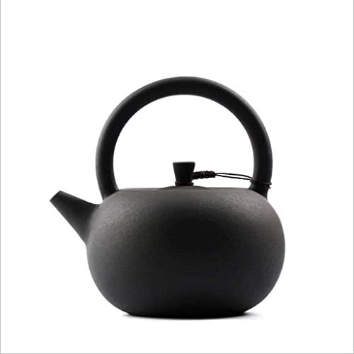 HSYHKDSY Creative Simplicity JapanTetera de Hierro Fundido Tetsubin Hervidor de Hierro, Olla de Hierro Fundido, Hecho a Mano, Té, Juego de té 1300 Ml Accesorios para té, Negro (Negro) (Negro b)