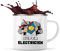 Planetee Tasse métallique Super Electricien | Mug Émaillé Métal Timbale Camping et Randonnée Métier Collègue Cadeau Travail Boulot Départ Retraite