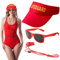 ZMDMAH Set di 3 Costumi da Bagnino, Lifeguard Costume Set, Accessori per Bagnini Include Cappello da Bagnino e Occhiali da Sole Fischietto, Accessori da Bagnino per Adulti, Uomini e Donne