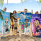 MJARTORIA Personalisiert Strandtuch Microfaser Badetuch Groß mit Namen Herren, BFF Dress-Up Beach Towel Handtuch Stranddecke Schnelltrocknend für Reise Schwimmen Fitness