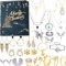 Schmuck-Adventskalender 2024, Erwachsene, Frauen, Teenager, Mädchen, 24 Tage Weihnachts-Countdown-Kalender mit Halskette, Ringen und Ohrringen, Weihnachtsüberraschungsgeschenke für Mutter, Freundin,