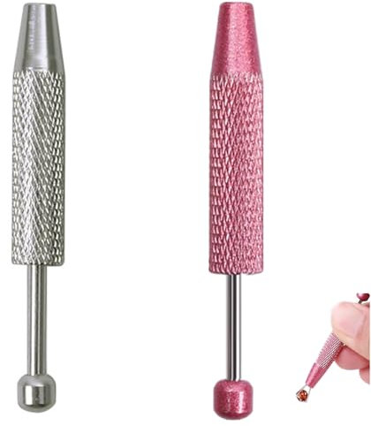 Qinuseaks Piercing Ball Grabber, 2 Packs Piercing Assistant Pen Piercing Ball Screw Tool, 4 Prong Grabber Tool Small Bead Holder Piercing Removal Tool for Jewelry Metal Piercing Ball Holder Tool