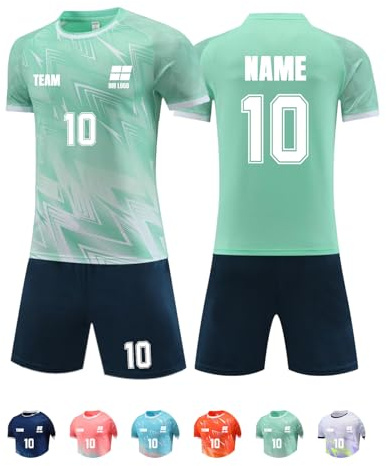 Generisch Personalisiert Trikot mit Eigenem Namen Nummer Logo, Trikot Selbst Gestalten Fußball für Kinder Erwachsene