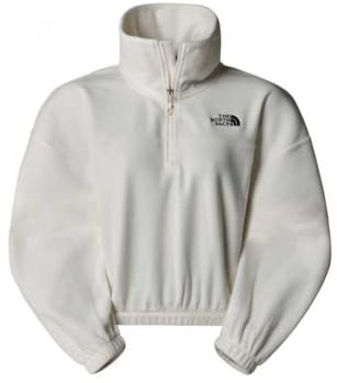THE NORTH FACE NF0A89J9QLI W 100 Glacier Half Zip Fleece Maglia Lunga Donna White Dune Taglia XS