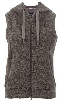Cavallo Meg uschelig warme Teddyfleece-Weste, mit samti gem Webpelz inn Walnut Sportswear HW 2024, Größe:36