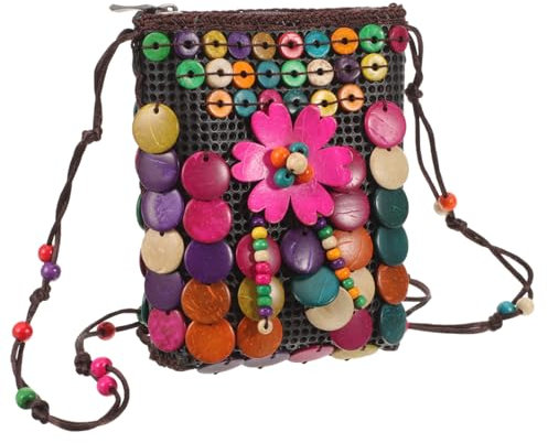 LIFKOME Gewebte Tasche Vintage-geldbörse Umhängetasche Tasche Aus Kokosnussschalen Schultertasche Polyester
