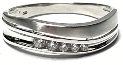 Ring 333 Weißgold Zirkonia matt Glanz XXL große Größe Schmuckring #64
