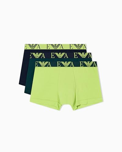 Emporio Armani Herren Bold Monogram 3-Pack Trunk, Blau, L, blau, L