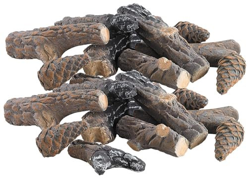 Carlo Milano Ethanol Kamin Dekos: Dekorations-Äste & -Tannenzapfen für Bio-Ethanol-Öfen, 20-teilig (Deko-Holzscheite Kamin, Tischkamin-Materialien)