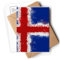 Postkarten, Umschläge, Motiv: Island-Flagge, blanko, Notizkarten, Versandkarten