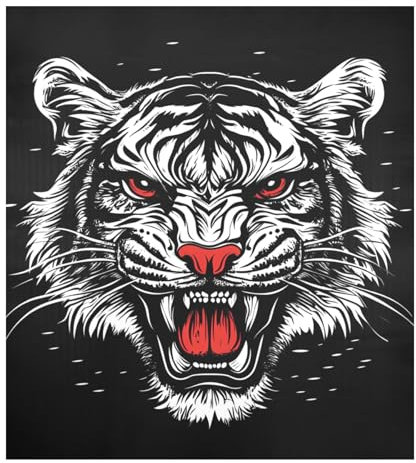 Roaring Animal Black Magnet Dishwasher Cover Reusable Fridge Magnet Cover Panel Christmas Holiday Decor 58,4 x 66 cm