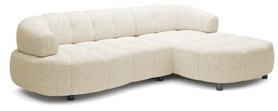 DomoHome ECKSOFA WESPER S - Eckcouch Mit Elektrischer Sitzverstellung, L-förmig, Freistehend, Relaxfunktion, Avangarde Collection, 183x284x79 cm Linke Seite Beige