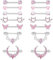 DXiongW 7 Paar 14G Nippelpiercing für Frauen Chirurgenstahl Zungenpiercing Rosa Schmetterling Herz Brustwarzenpiercing 16mm Barbell Piercing Edelstahl Nippelringe Körperpiercing Schmuck Set für Damen