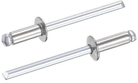 TA-VIGOR 50pcs 4mm x 10mm Blind Rivets, 304 Stainless Steel Pop Rivets with Flat Head, Open End Rivet for DIY and Outdoor Use, Rust Resistant Fixings