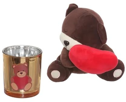 Deko Bär mit Kerze im Glas