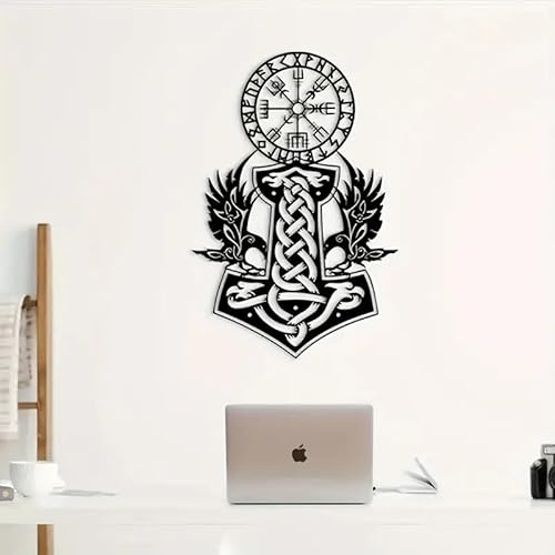Generisch groß Thor Hammer schwarz Metall Schild Wand-Deko Wikinger Wandbild wall