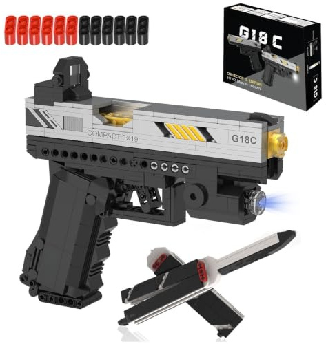 Sosuy G18 Baustein Pistole Sets, Militär Waffen Modell Spielzeug für Kinder | 615Stk 1:1 Schießbare Gewehr Schmetterlingsmesser Bausatz, Ideal sammlung Geschenke für Erwachsene Män Jungen ab 8 Jahren