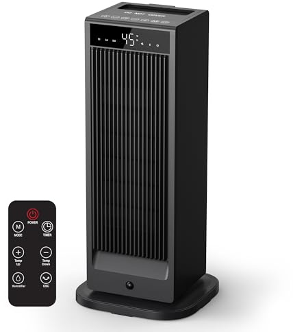 Electric Space Heater, 2000W PTC Fast Portable Room Heater with Remote and Thermostat, 4 Modes, Overheating & Tip-Over Protection, Electric Heaters for Indoor Use, Equipped with Humidifier Function