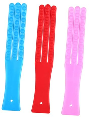DECORNIJIA 3 Stück Massage mit Flexiblem Klopfstab und Doppelseitigem Noppen Design Ergonomischer Griff Tragbares Rückenmassagegerät zur Stresslinderung und Muskelentspannung Zufällige Farbe