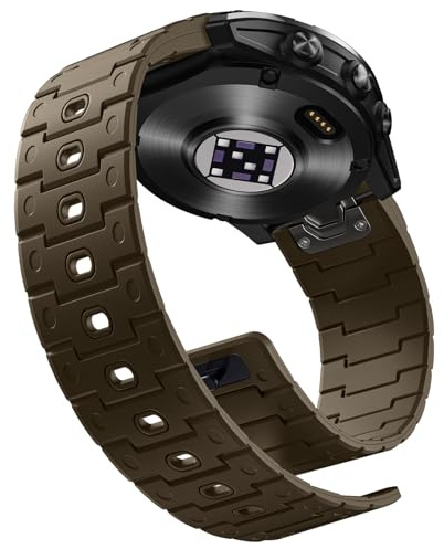 Bandletic Bracelet magnétique en silicone compatible avec Garmin 22 mm Quickfit Band - Respirant et doux pour Fenix 8 E 47mm/7 6 Pro/5 Plus/Instinct E 45 mm/Forerunner 965/955/Approach S70/S62/S60