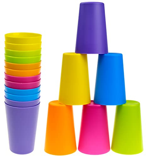 MEIYAXINWIN Lot de 12 gobelets en plastique colorés, de 160 ml, solides, réutilisables, en plastique rigide, réutilisables, pour fête, 6 couleurs