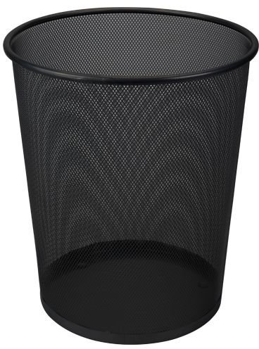 Wire mesh waste paper bin, 19l, black