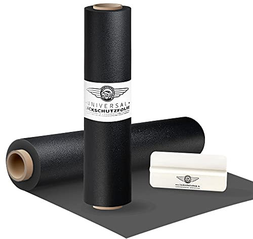 LACKSCHUTZSHOP Lackschutz-Folie - Selbstklebende Schutz-Folie für Auto, Fahrrad, Motorrad u. v. m. - Klebefolie - Matt-Schwarz - 100 x 3000 mm - 150µm