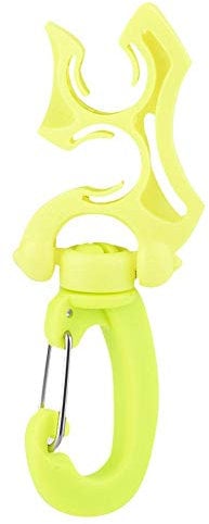 Tbest Scuba Diving Hose Holder Clip, Scuba Diving Double BCD Hose Holder Clip Regulator Retainer Buckle Hook replacement for Dive Snorkeling(Yellow)