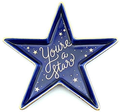 Keramik-Schmuckteller in Sternform mit Aufschrift You're a Star und dekorativer Schmuckschale