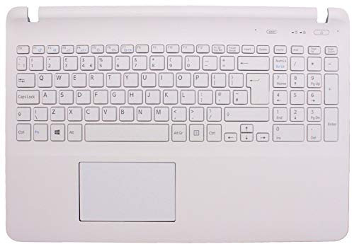 AJPARTS UK Ricambio per notebook Sony VAIO SVF15A1ACXS, SVF15A1B4E, SVF15A1BCXB Laptop Notebook BIANCO TopCase / UpperCase / Housing/Palmrest con layout inglese UK tastiera QWERTY + Track/Touch Pad