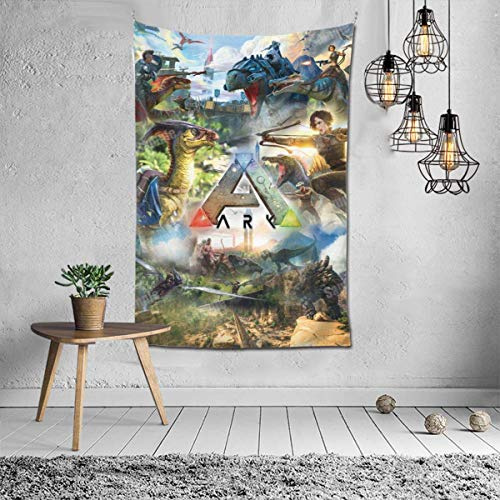 shibeili Spiel ARK Survival Evolved Poster Personalisieren Sie einfach hängende Wandteppiche, Stoff Tischdecke kann für Wohnzimmer Hotel Apartment Wanddekoration 40x60 Zoll verwendet Werden
