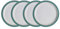 Denby - Elements Medium Fern Green Plates Set of 4 - Dishwasher Microwave Safe Crockery 22cm - Green, White Ceramic Stoneware Tableware - Chip & Crack Resistant Lunch Plates